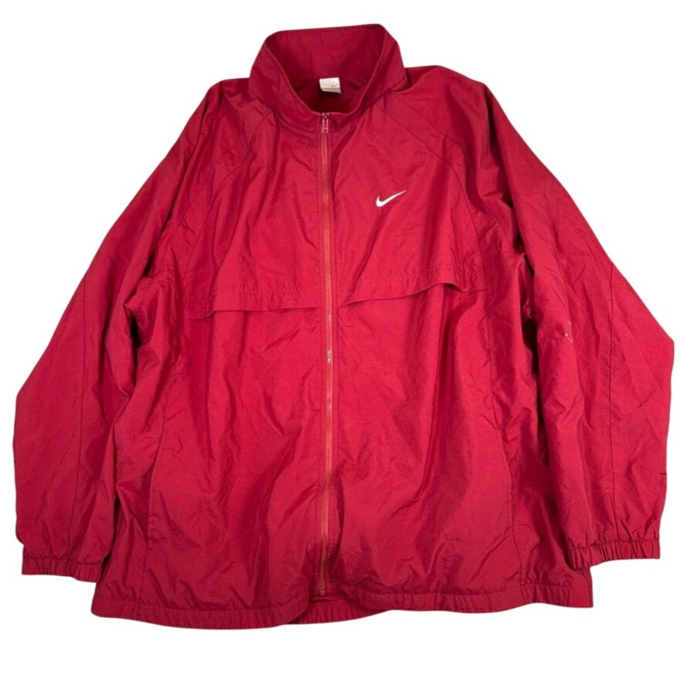 Nike Mens 4XL Red Windbreaker Full Zip Mesh Lined Swoosh Jacket